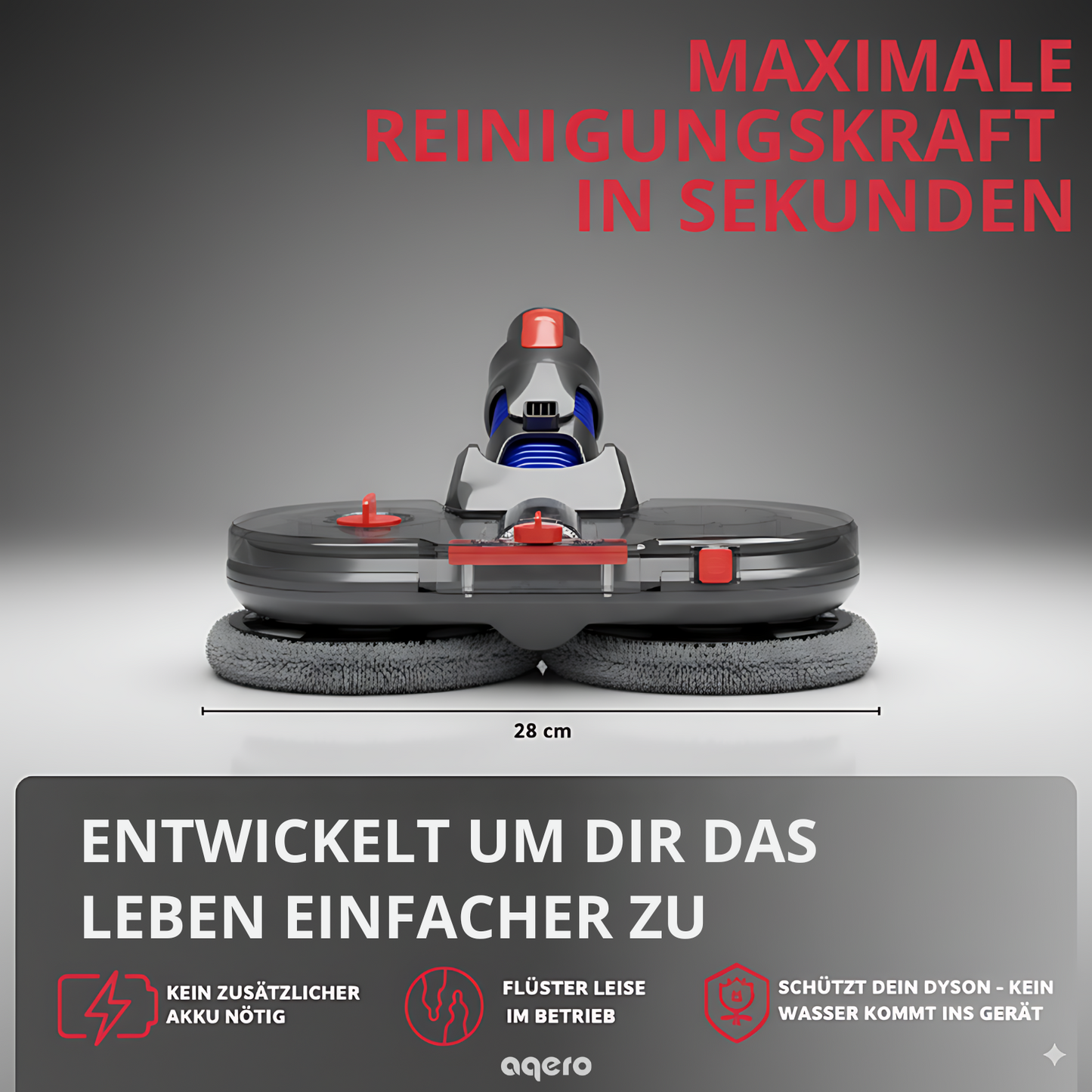Automatischer Wischaufsatz für Dyson (+6 Wischpads)