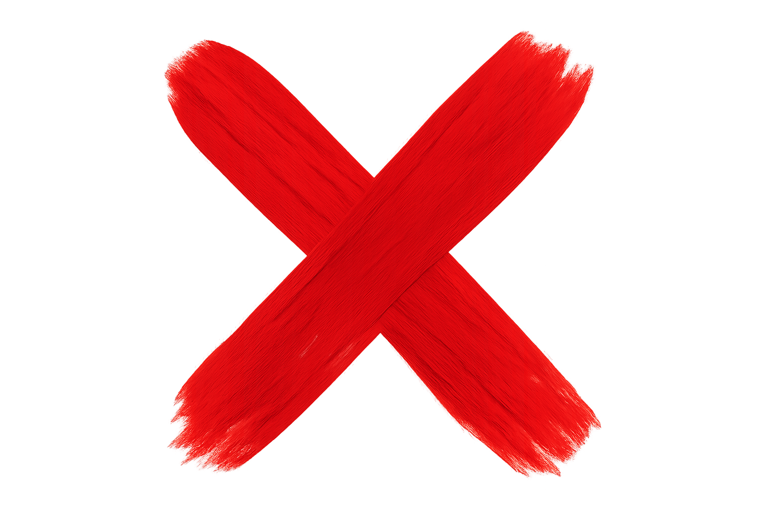erstelle ein rotes x ohne hintergrund nur ein rotex x das aussieht wie mit einem dicken pinsel gemacht 